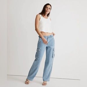 Madewell Low-Slung Straight Cargo Jeans in Coleman Wash - 25